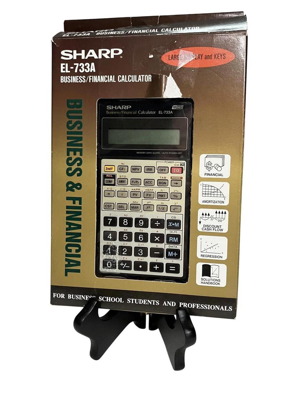 Sharp EL-733A Business Financial Calculator 10 Digit LCD Display Handheld